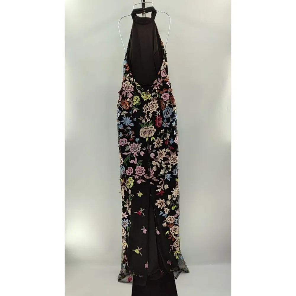 Lulu's Black Floral Halter Maxi Dress - Picture 3 of 3